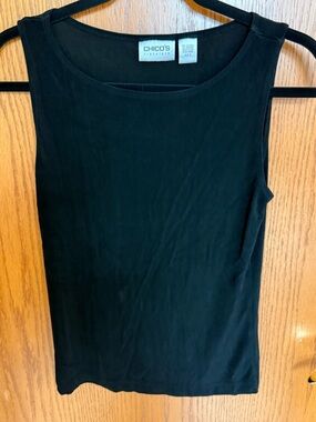 Chico's Black Scoop Neck Sleeveless Knit Tank